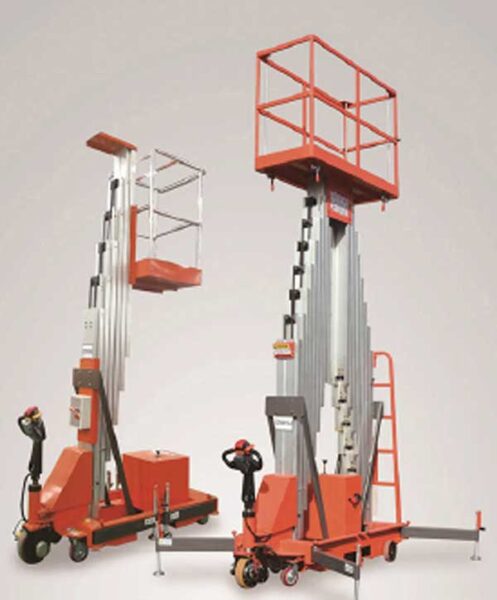 Assisted-walking aluminum alloy aerial working platform (single mast/double mast)